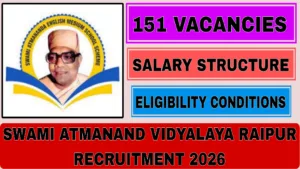Swami Atmanand Vidyalaya Raipur Recruitment 2026