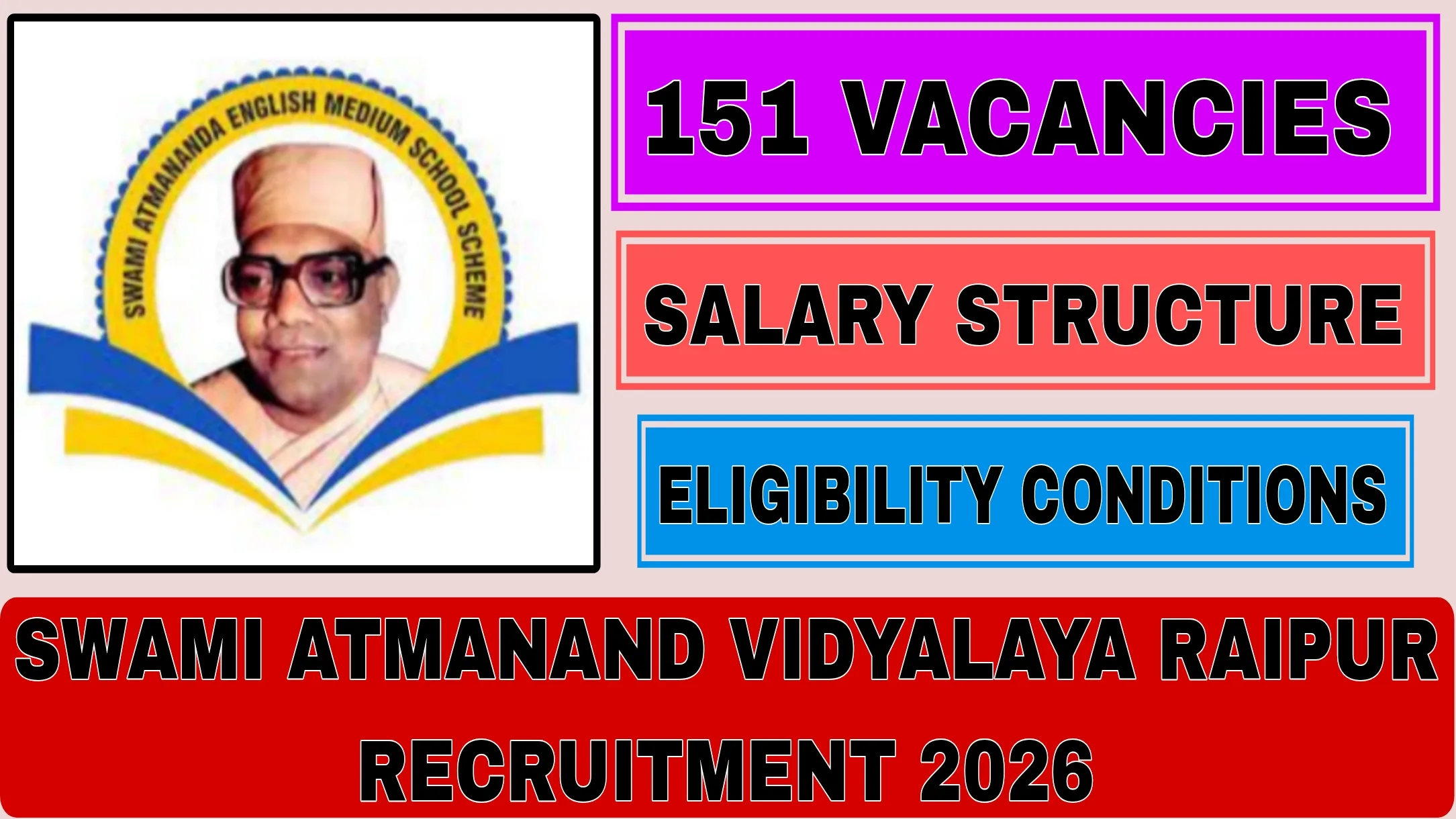Swami Atmanand Vidyalaya Raipur Recruitment 2026